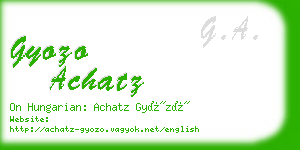 gyozo achatz business card